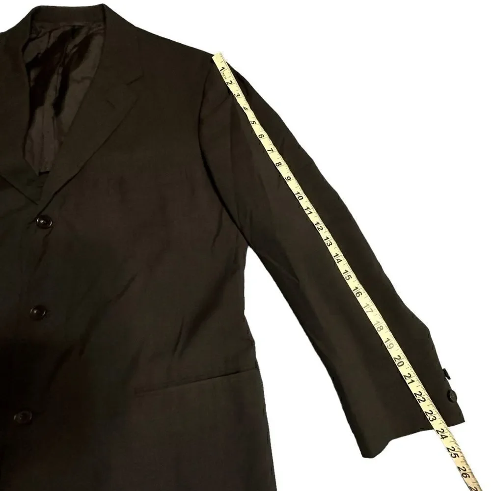 Vintage 1960s Charcoal Grey Hand made lightweight wool blend blazer size 42R